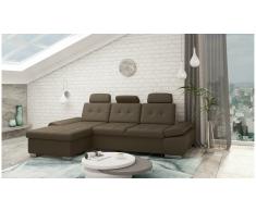 JUSTyou Carlota Sofá esquina Marrón Cuero sintético