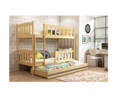 JUSTyou Frank con cama supletoria Litera Pino Grafito