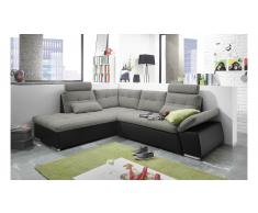 JUSTyou Missouri Sofá esquinero Negro Plateado