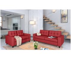 JUSTyou Linn Conjunto de sofás Gris Cuero sintético