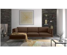 JUSTyou Siri Sofá esquinero Marrón Velour
