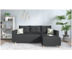 JUSTyou Lamone Sofá Antracita Cuero sintético