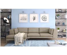 JUSTyou Remi Sofá esquinero Marrón Velour