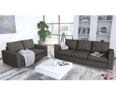 JUSTyou Bertil Conjunto de sofás Gris Cuero sintético