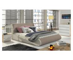 JUSTyou Tessa Cama tapizada Capuchino | Crema 140x200