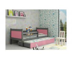 JUSTyou Leon Cama funcional Grafito Rosa 80x185 cm