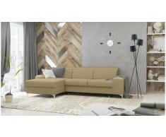 JUSTyou Lino Sofá esquina Café Tejido estructurado