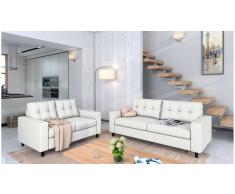 JUSTyou Linn Conjunto de sofás Blanco Cuero sintético