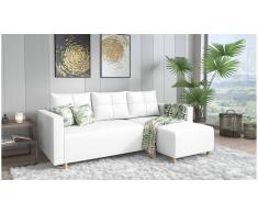 JUSTyou Livenza Sofá esquinero Blanco Cuero sintético