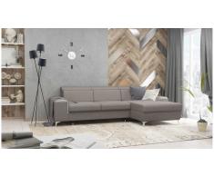 JUSTyou Lino Sofá esquina Marrón Velour