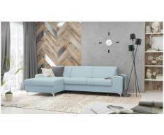 JUSTyou Lino Sofá esquina Azul Velour