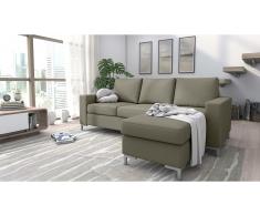 JUSTyou Eli Sofá esquinero Beige Cuero sintético