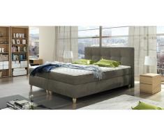 JUSTyou Malta Cama Box Spring Marrón grisáceo 140x200