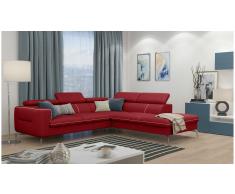 JUSTyou Diogo Sofá esquina Rojo Cuero sintético