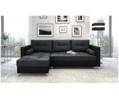 JUSTyou Nana Sofa esquinero Negro Cuero sintetico