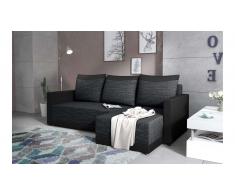 JUSTyou Tanita Sofa esquinero Negro Cuero sintetico