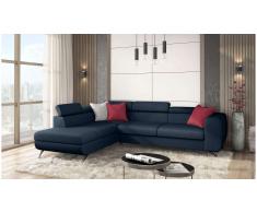 JUSTyou Corina Sofá esquina Azul Cuero sintético