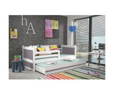 JUSTyou Lora con cama supletoria Cama Blanco Grafito