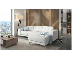 JUSTyou Tiril Sofá esquinero Blanco Cuero sintético