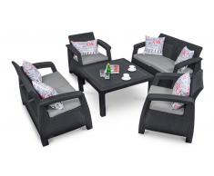 JUSTyou Muebles de jardín Corfu Fiesta Antracita Gris