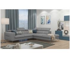 JUSTyou Diogo Sofá esquina Gris Tejido estructurado