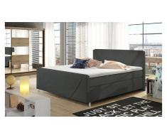 JUSTyou Velvet Cama Box Spring Gris 140x200