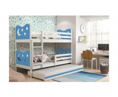 JUSTyou Ola con cama supletoria Litera Blanco Azul