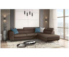 JUSTyou Corina Sofá esquina Marrón Cuero sintético