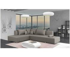 JUSTyou Livia Sofá esquina Marrón Velour