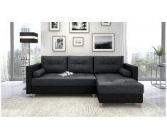 JUSTyou Nana Sofa esquinero Negro Cuero sintetico
