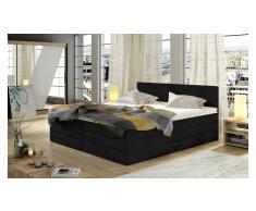 JUSTyou Emma Cama Negro Cuero sintético 160x200
