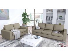 JUSTyou Bertil Conjunto de sofás Beige Cuero sintético