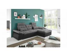 JUSTyou Minnesota Sofá esquinero Negro Antracita