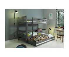 JUSTyou Jan con cama supletoria Litera Grafito