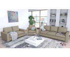 JUSTyou Helmer Conjunto de sofás Beige Cuero sintético