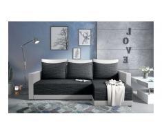 JUSTyou Kaori Sofa esquinero Negro Cuero sintetico