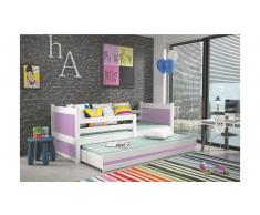 JUSTyou Lora con cama supletoria Cama Blanco Purpura