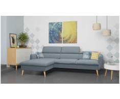 JUSTyou Nuno Sofá esquina Azul Tejido estructurado