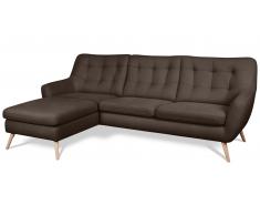 JUSTyou Genise Sofá esquinero Velour Marrón