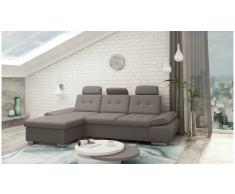 JUSTyou Carlota Sofá esquina Marrón Velour