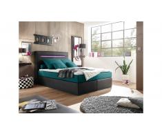 JUSTyou Concord Cama Box Spring 140x200 Negro Turquesa