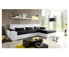 JUSTyou Alaska Sofá esquinero Blanco Negro