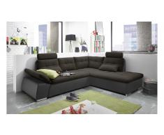JUSTyou Missouri Sofá esquinero Gris Marrón