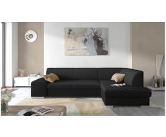 JUSTyou Piave Sofá esquinero Negro Cuero sintético
