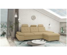 JUSTyou Carlota Sofá esquina Café Tejido estructurado