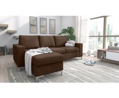 JUSTyou Eli Sofá esquinero Marrón Velour