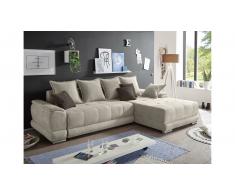 JUSTyou Denver Sofá esquinero Beige Marrón