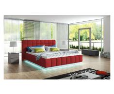 JUSTyou PRATO Cama doble Piel sintética Rojo