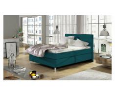 JUSTyou Cosy Cama Box Spring Turquesa Velours 140x200