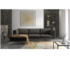 JUSTyou Siri Sofá esquinero Marrón Tejido estructurado